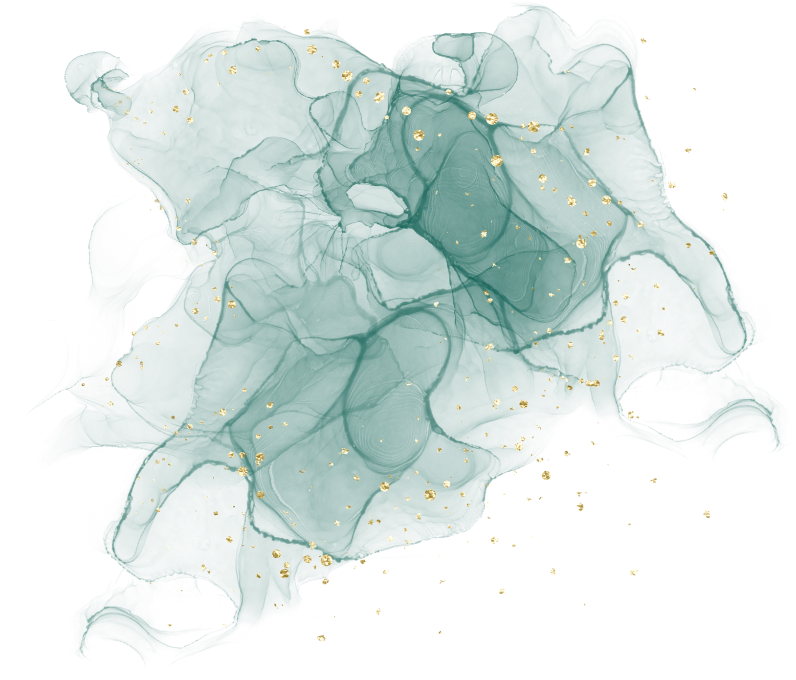 Abstract Ink and Gold Glitter